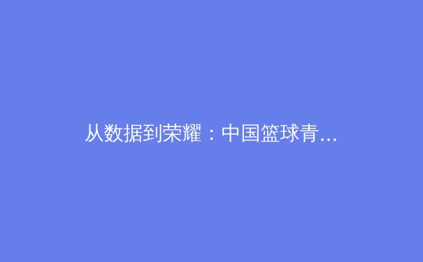 从数据到荣耀：中国篮球青训体系的重构与未来之路 - 3
